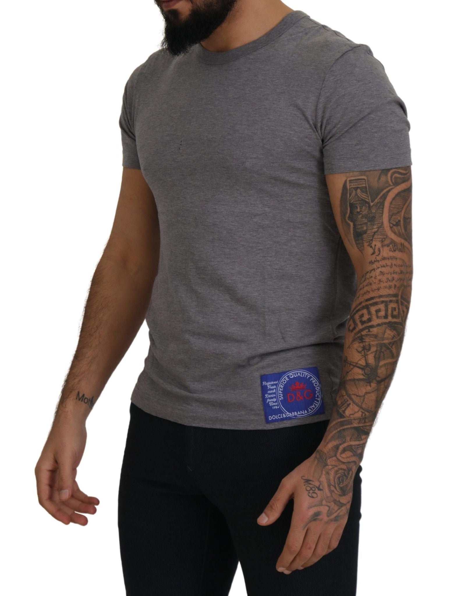 Grey DG Logo Patch Short Sleeve T-shirt