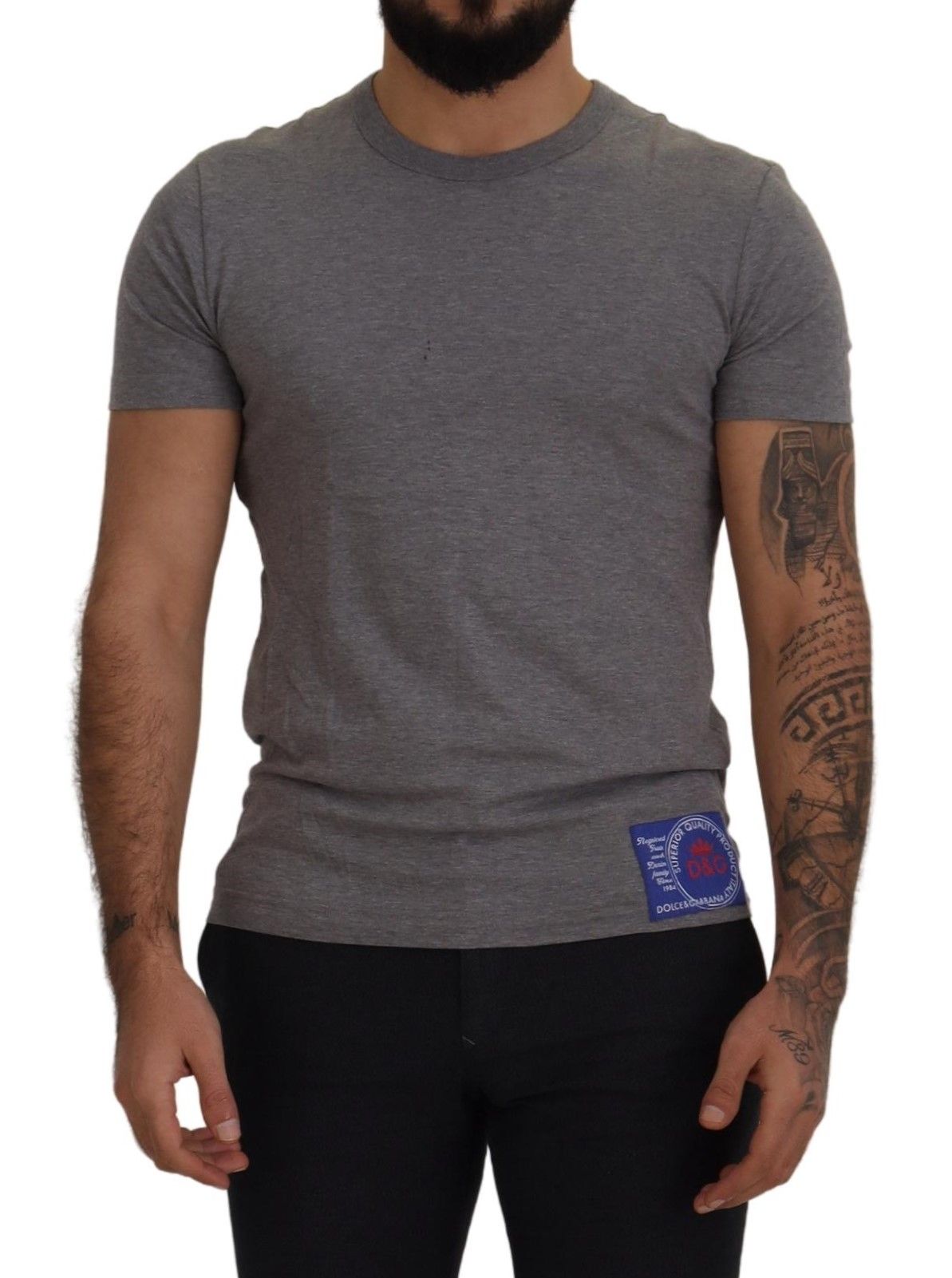 Grey DG Logo Patch Short Sleeve T-shirt