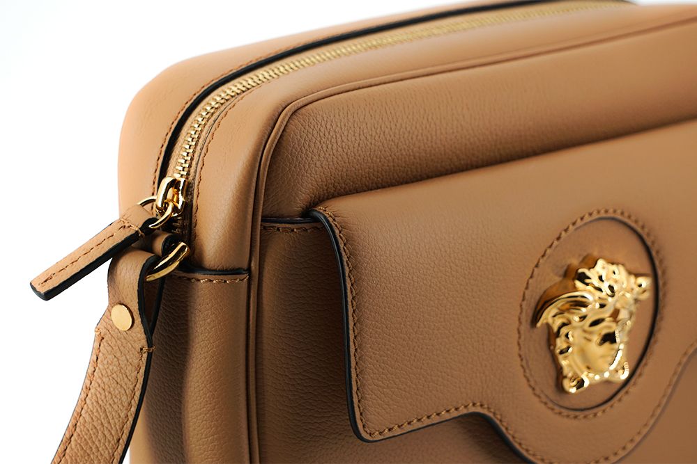 Brown Calf Leather Camera Shoulder Bag
