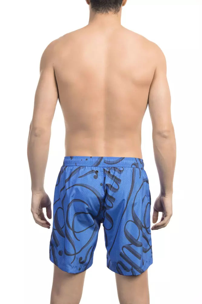 Blue Polyester Swimwear