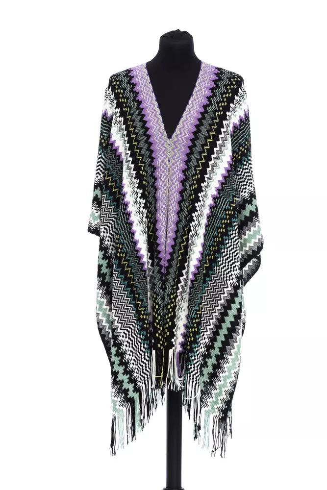 Multicolor Wool Poncho