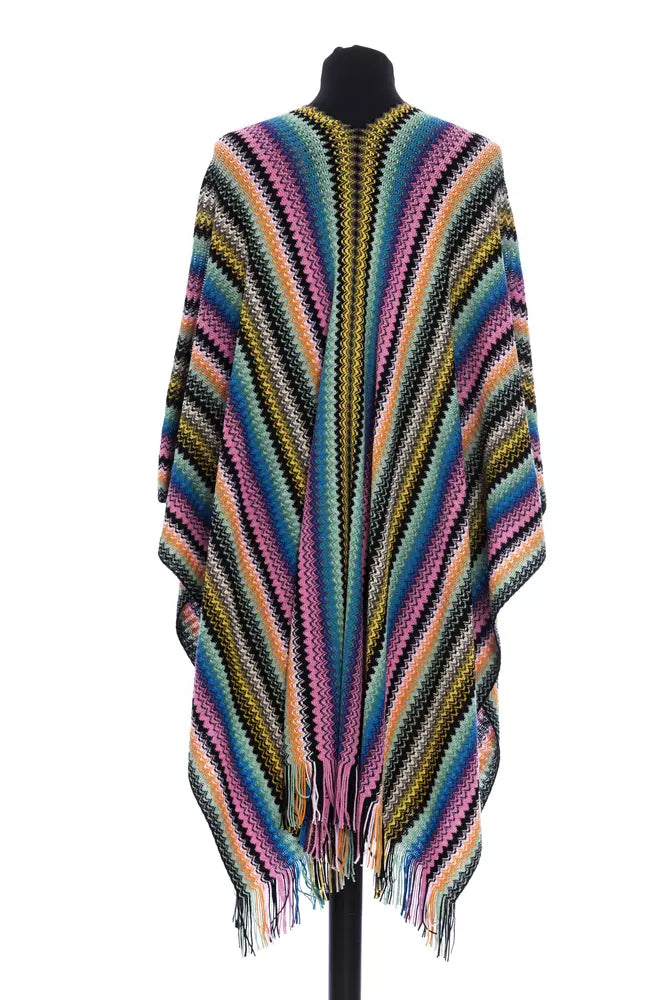 Multicolor Wool Poncho