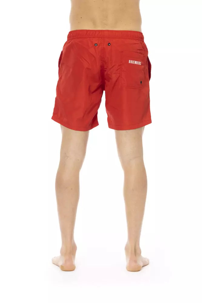 Red Polyester Swimwear