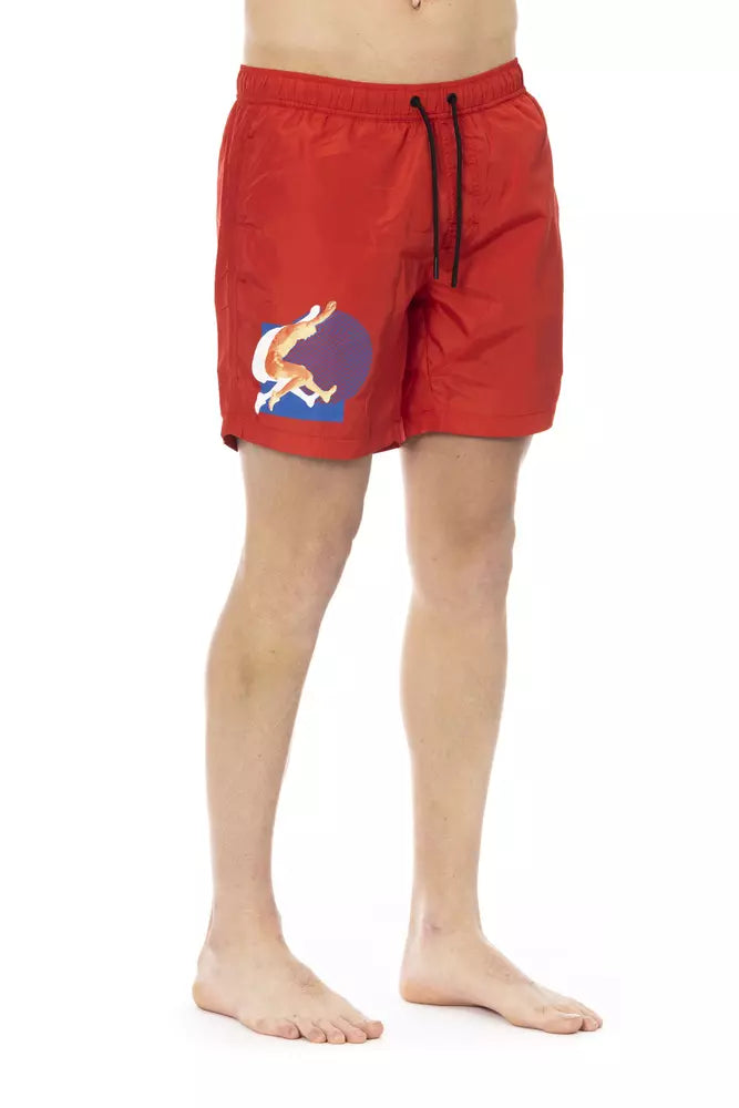 Red Polyester Swimwear
