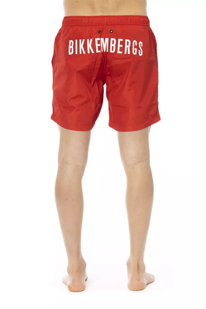 Red Polyester Swimwear