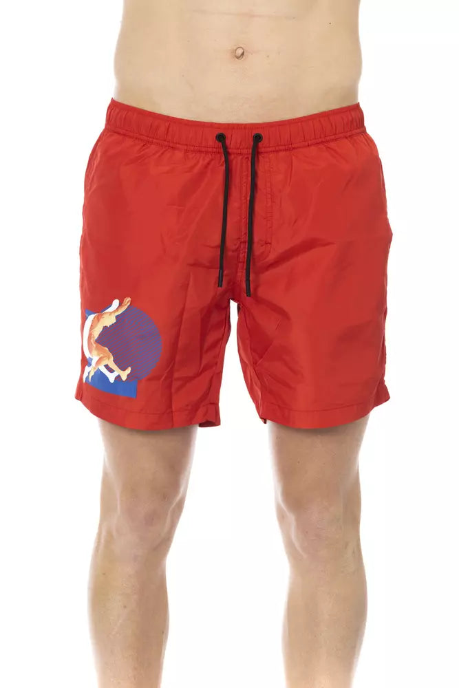 Red Polyester Swimwear