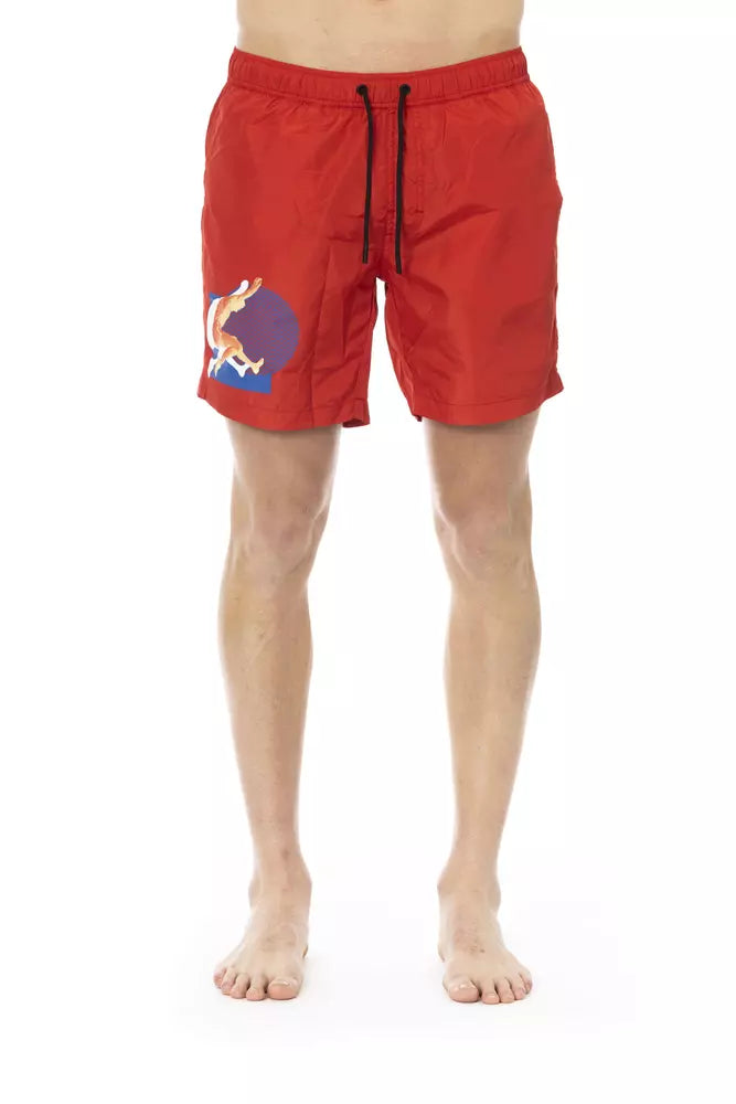 Red Polyester Swimwear