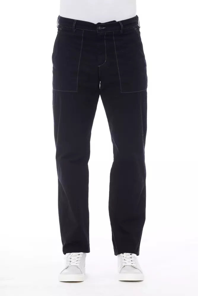 Alpha Studio Blue Cotton Jeans & Pant
