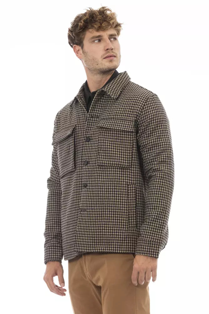 Alpha Studio Brown Wool Blazer