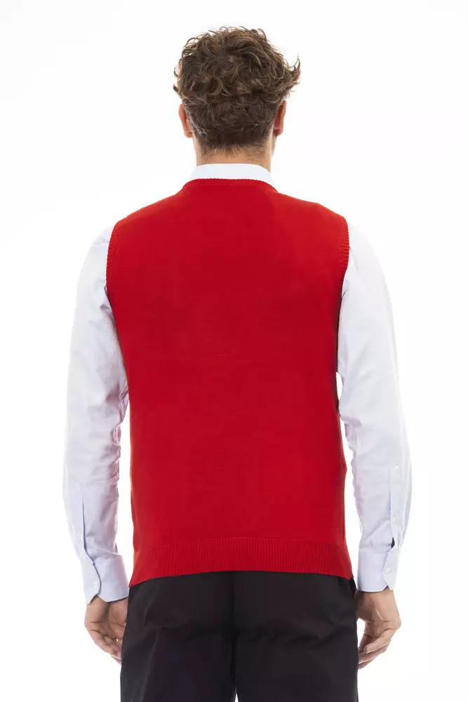 Alpha Studio Red Viscose Vest