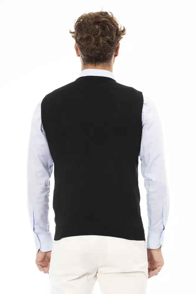 Alpha Studio Black Viscose Vest