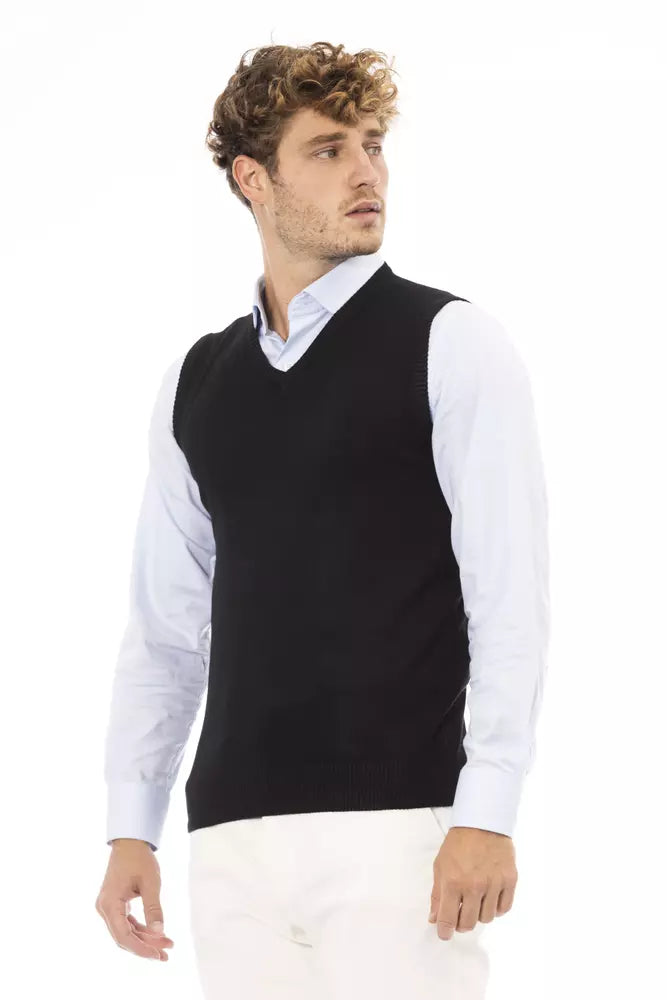 Alpha Studio Black Viscose Vest