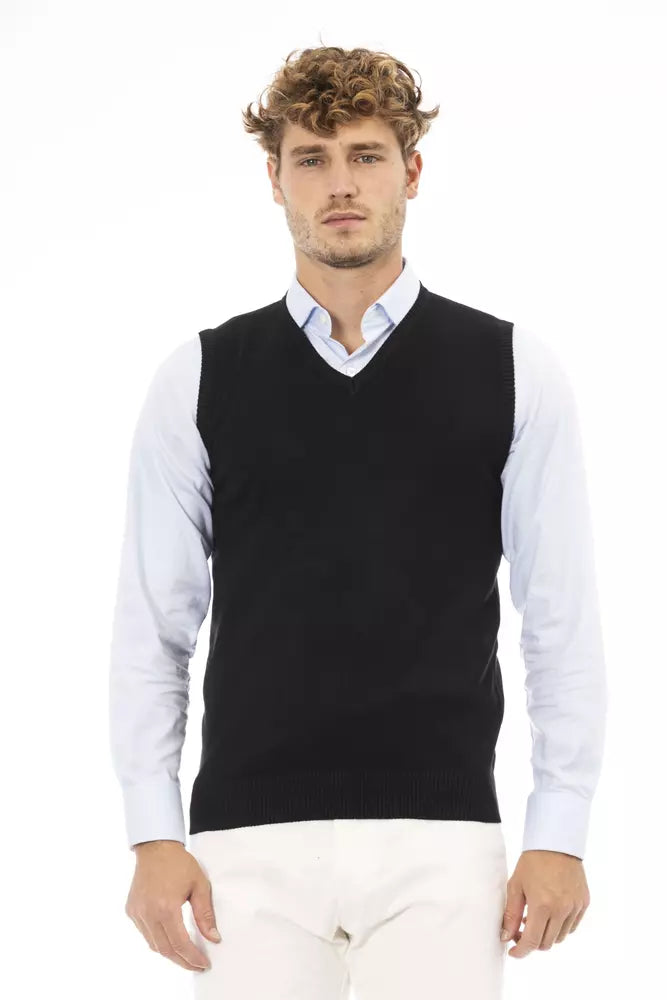 Alpha Studio Black Viscose Vest