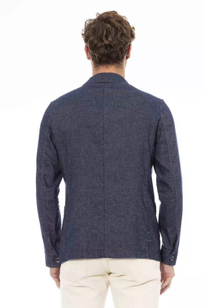 Distretto12 Blue Linen Blazer