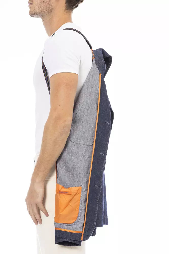 Distretto12 Blue Linen Blazer