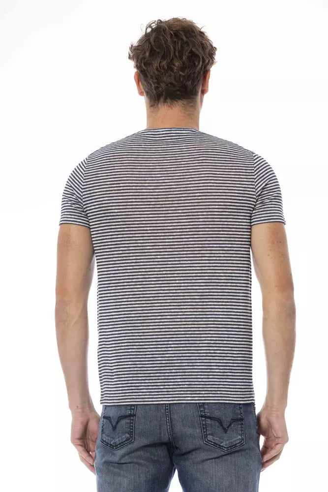 Distretto12 Blue Linen T-Shirt