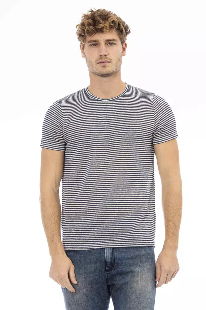 Distretto12 Blue Linen T-Shirt
