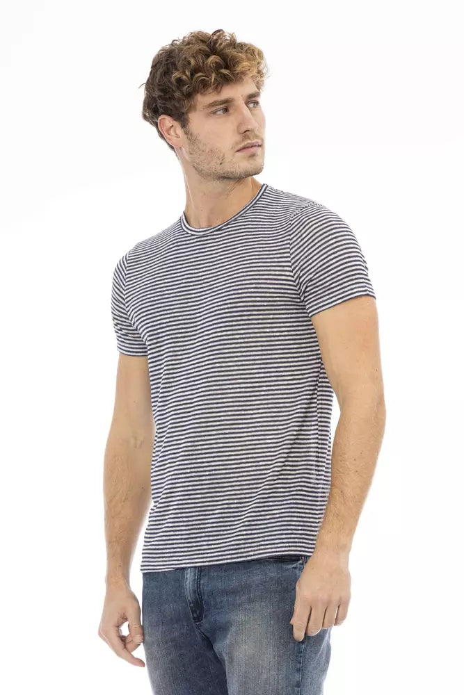 Distretto12 Blue Linen T-Shirt