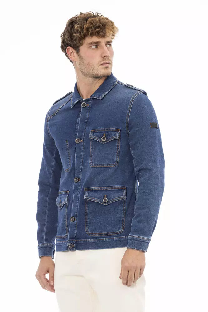 Distretto12 Blue Cotton Jacket