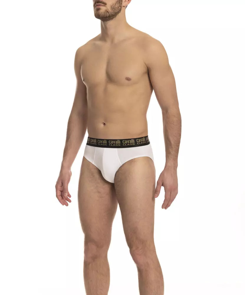 Cavalli Class White Cotton Underwear