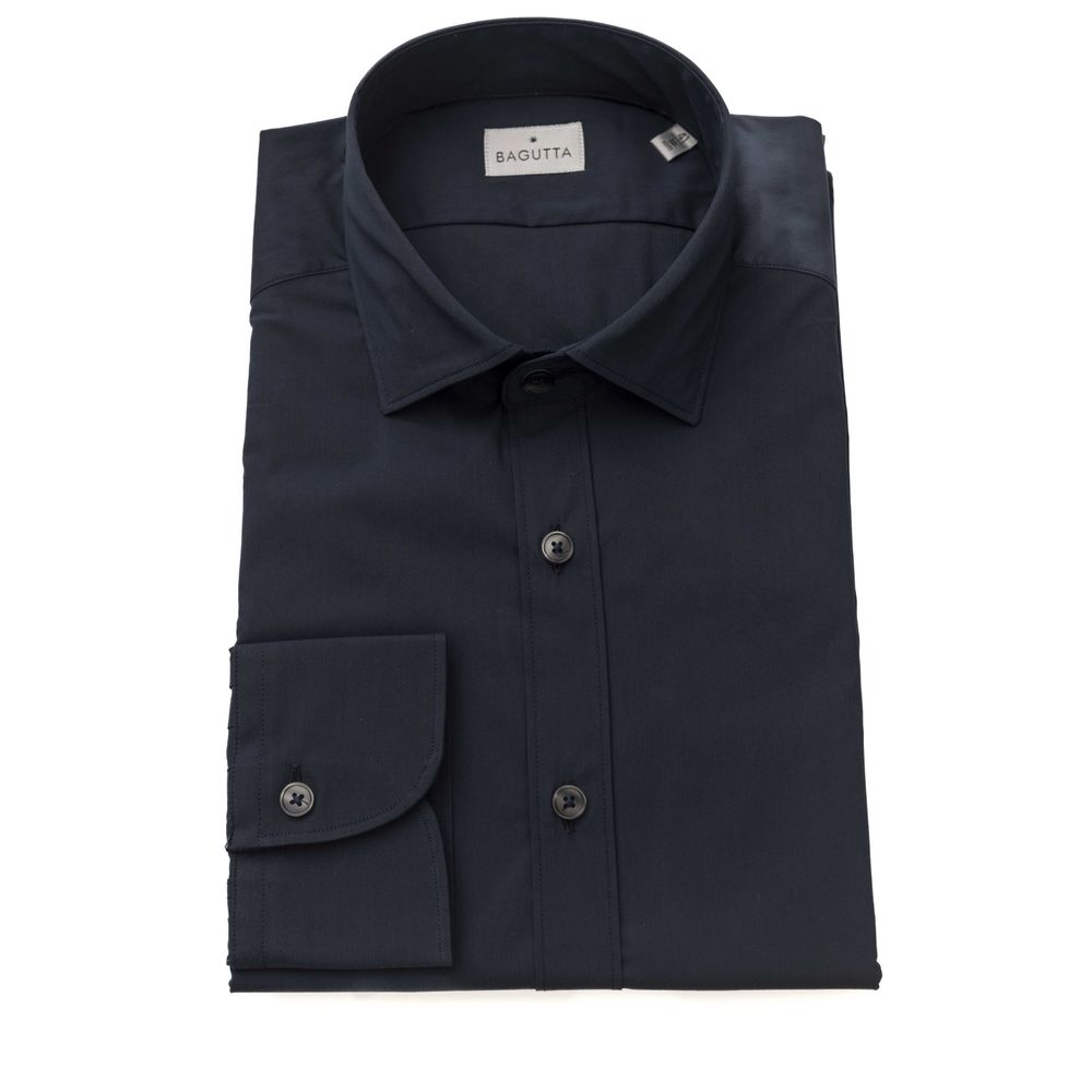 Bagutta Blue Cotton Shirt
