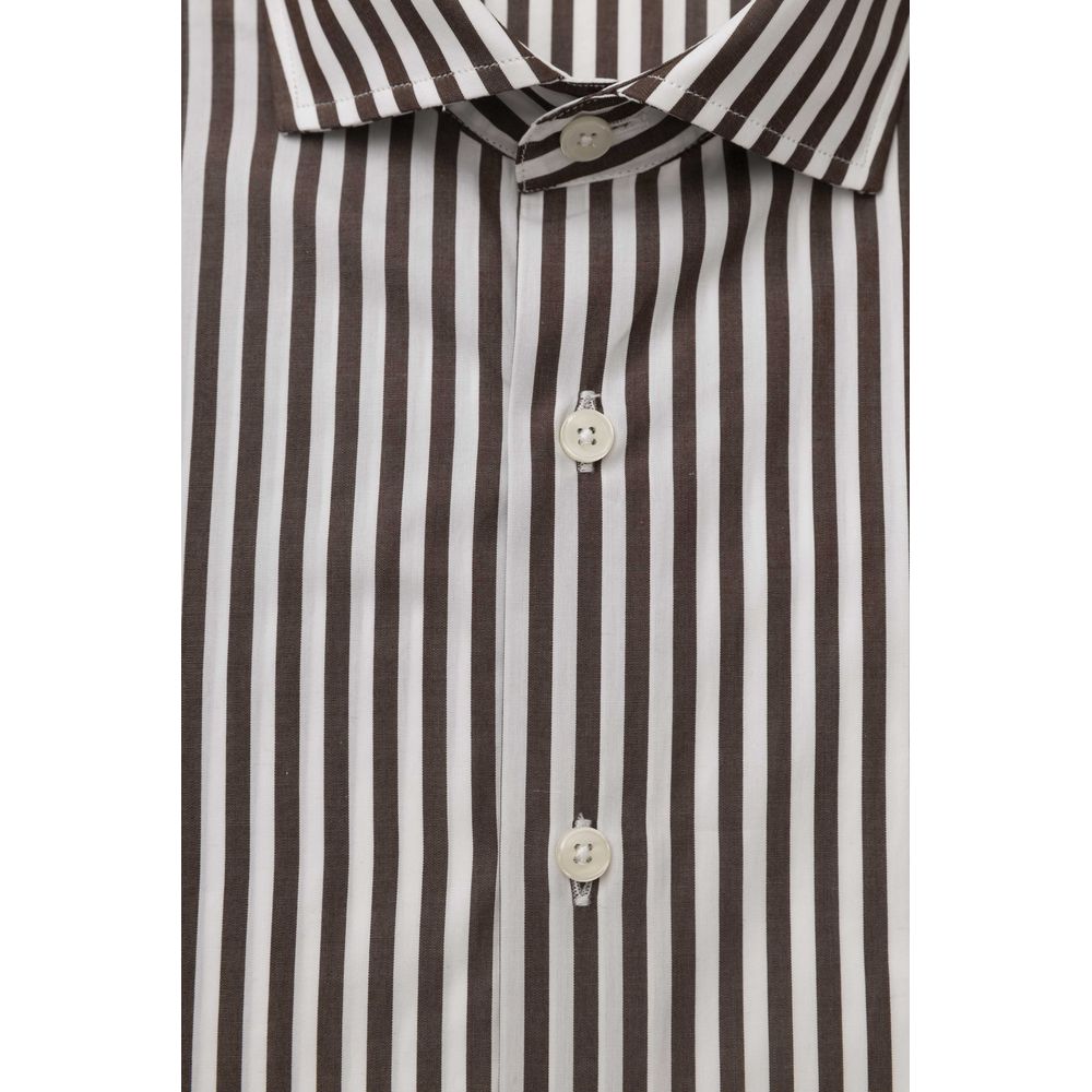 Bagutta Brown Cotton Shirt