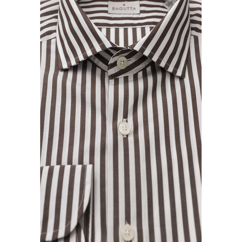Bagutta Brown Cotton Shirt