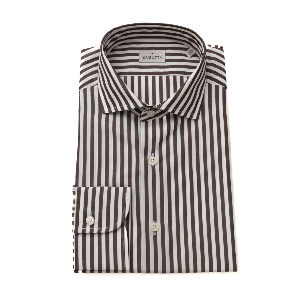 Bagutta Brown Cotton Shirt
