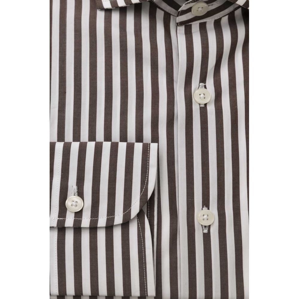 Bagutta Brown Cotton Shirt