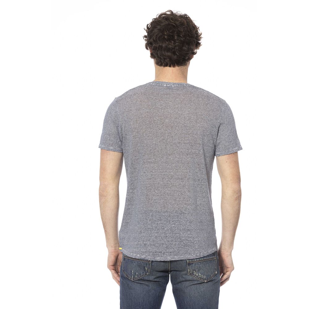 Distretto12 Blue Linen T-Shirt