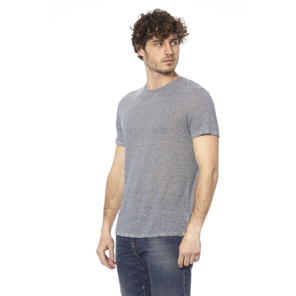 Distretto12 Blue Linen T-Shirt