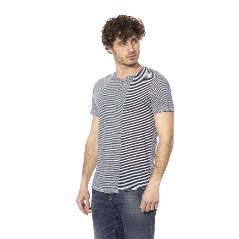 Distretto12 Blue Linen T-Shirt