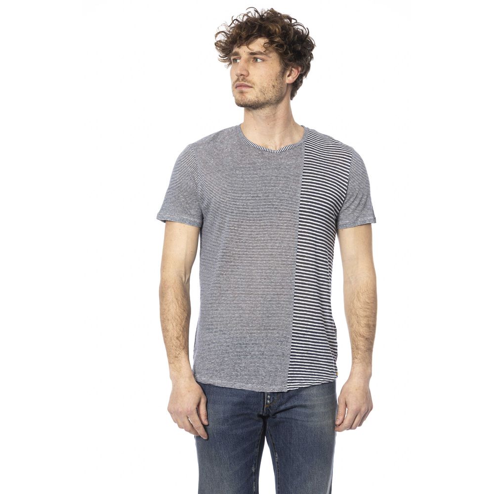 Distretto12 Blue Linen T-Shirt