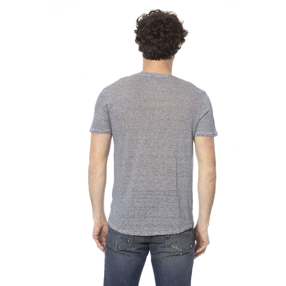 Distretto12 Blue Linen T-Shirt