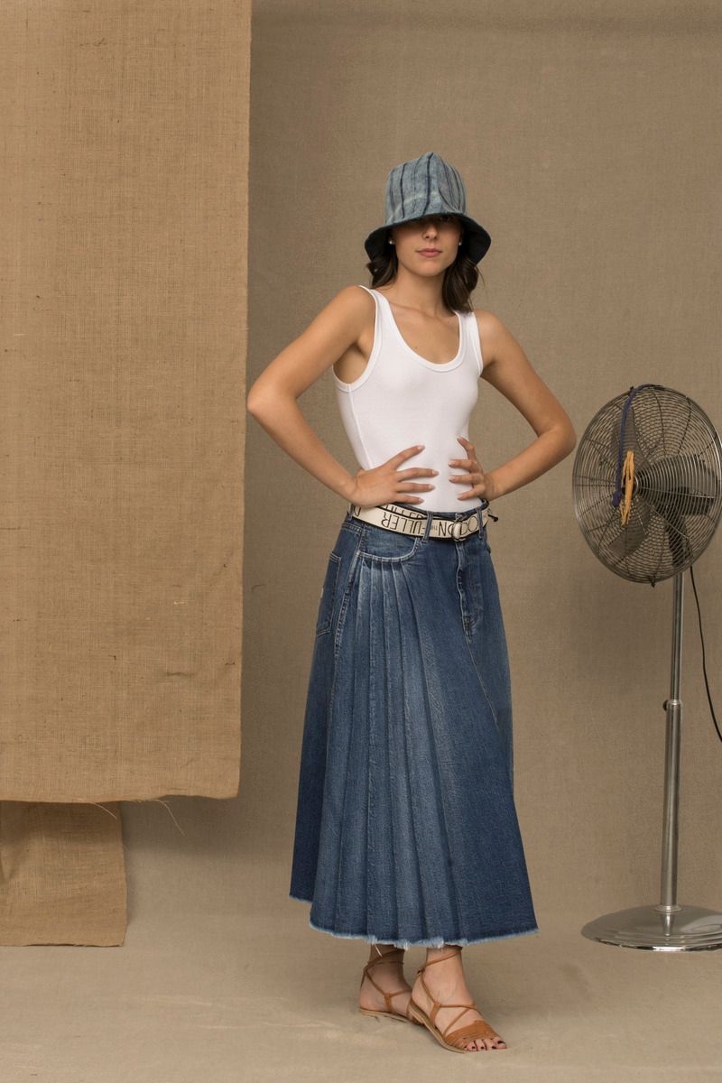 Blue Cotton Skirt
