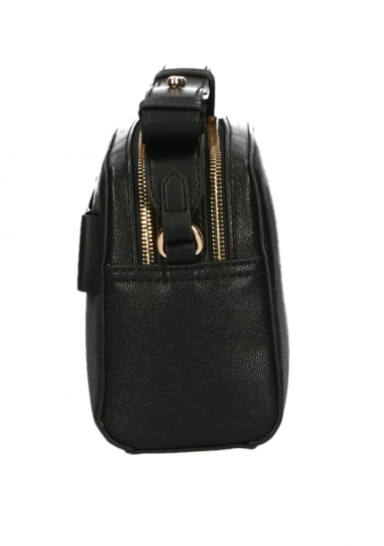 Black Polyurethane Crossbody Bag