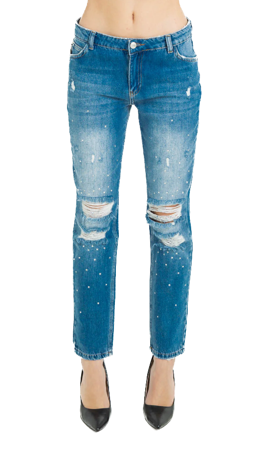 Blue Cotton Jeans & Pant