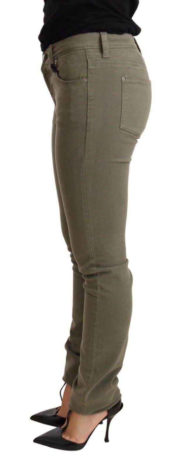 Green Low Waist Skinny Slim Trouser Cotton Jeans