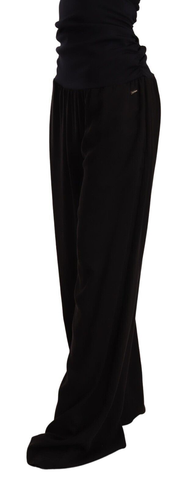 Black High Waist Straight Long Dress Trouser Pants