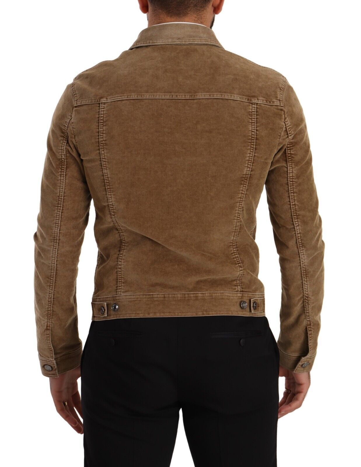 Brown Corduroy Cotton Logo Embroidery Jacket