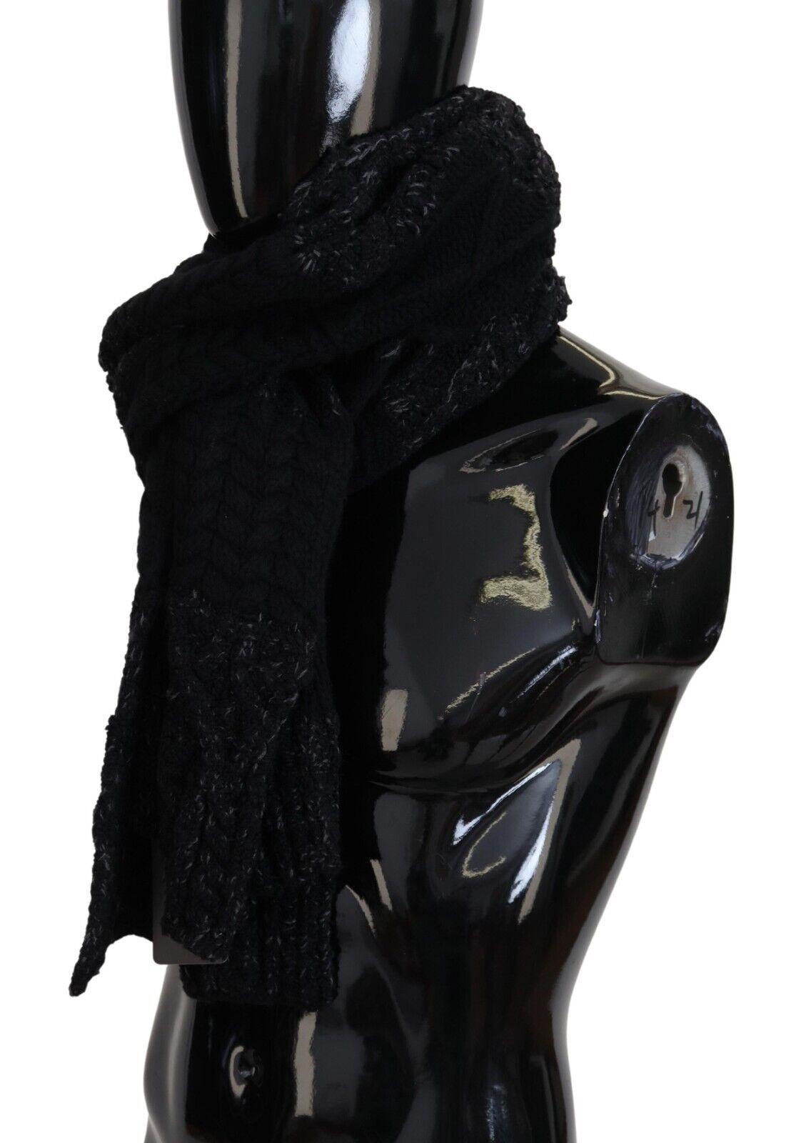 Black Knitted Men Neck Wrap Shawl Scarf