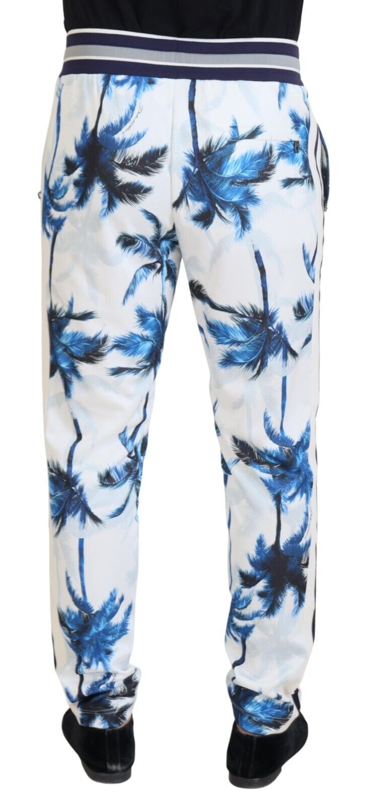White Palm Tree Print Men Trouser Pants