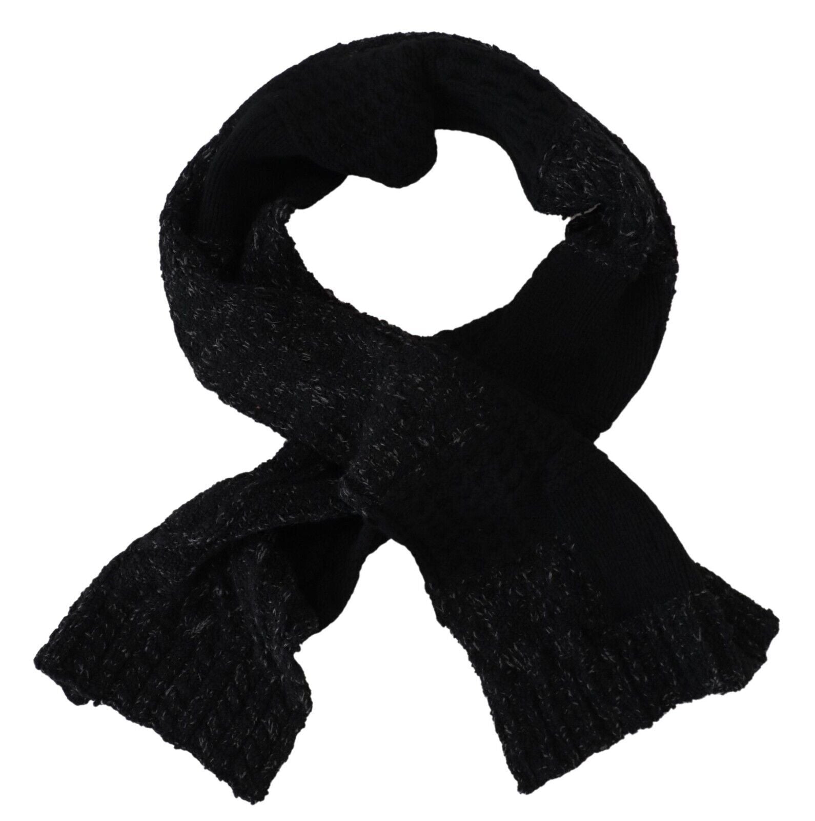 Black Knitted Men Neck Wrap Shawl Scarf