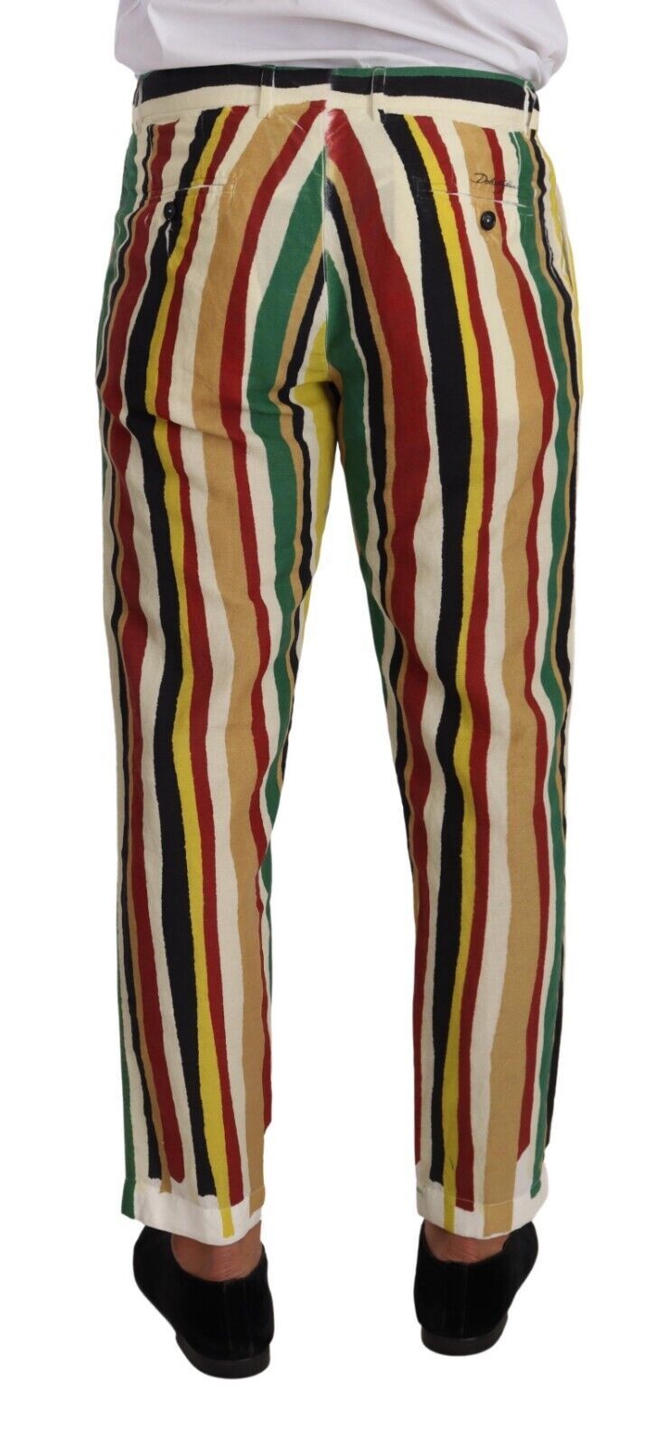Multicolor Striped Linen Cotton Pants