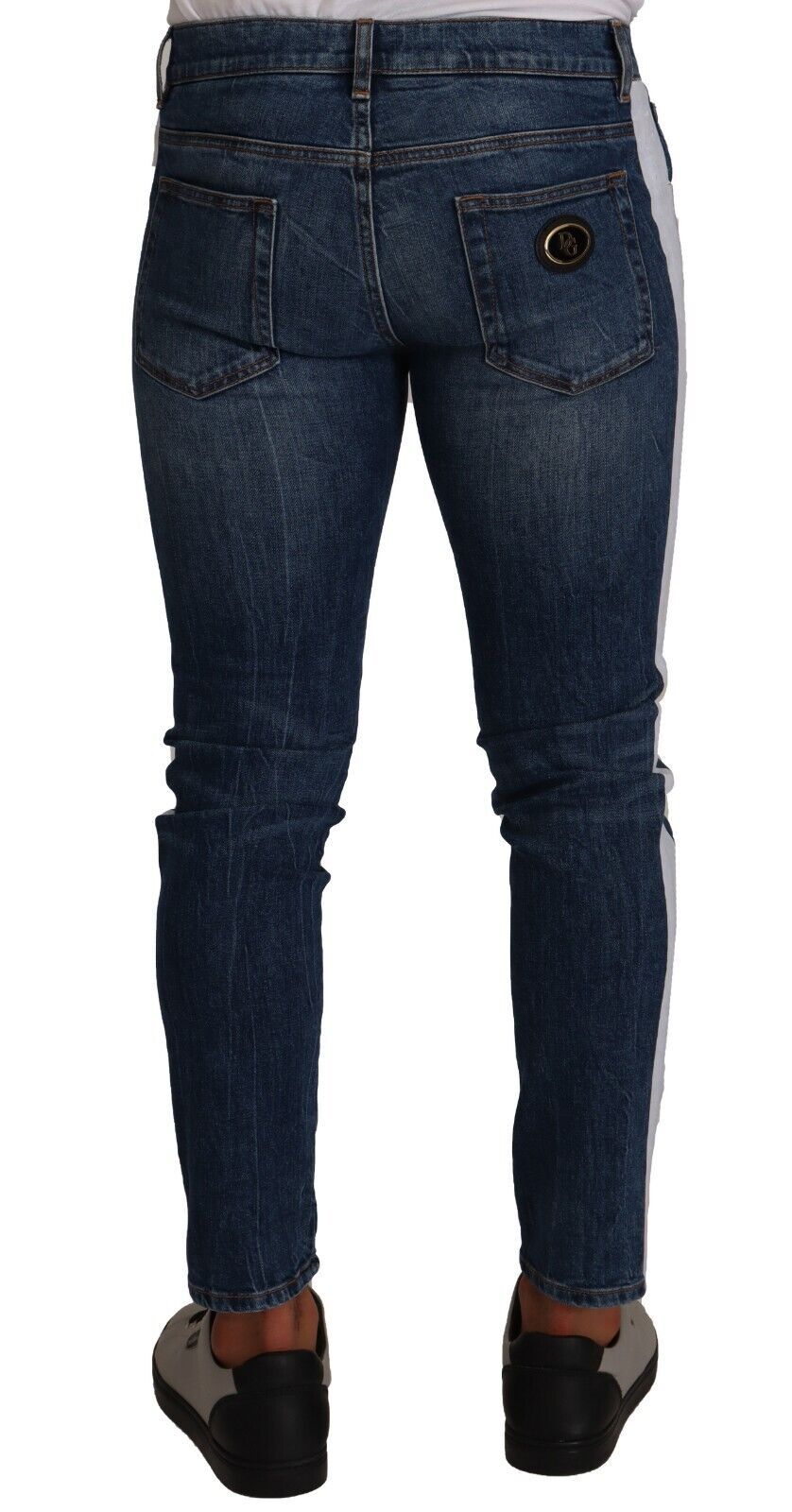 Blue Washed Cotton Skinny Denim Jeans