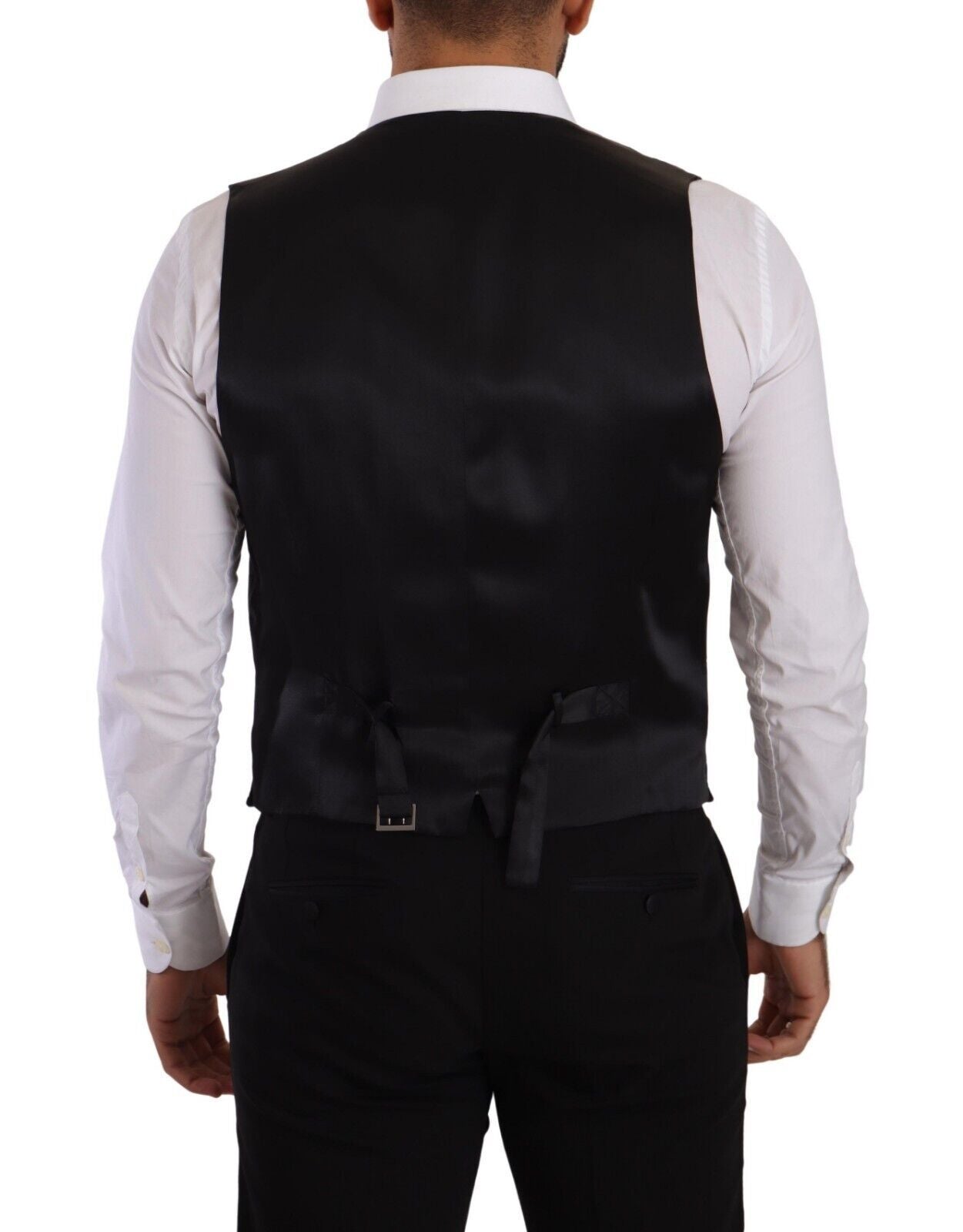 Gray Velvet Cotton Slim Fit Waistcoat Vest