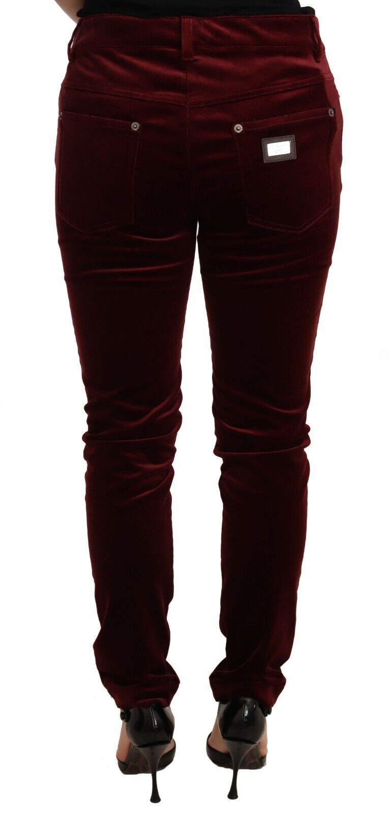 Red Velvet Skinny Trouser Cotton Stretch Pants