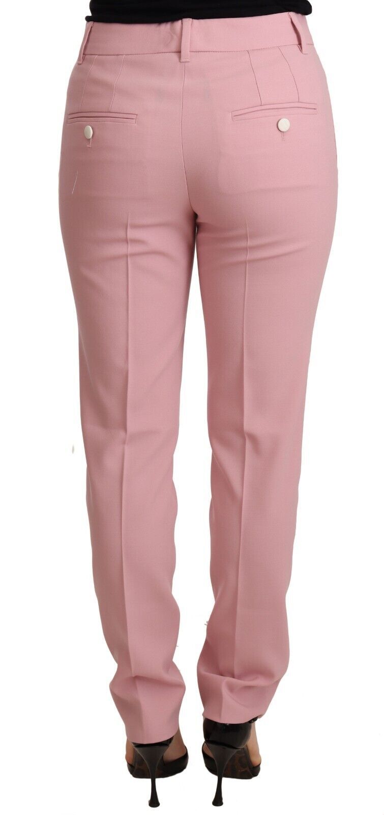 Pink Women Trouser Virgin Wool Stretch Pants