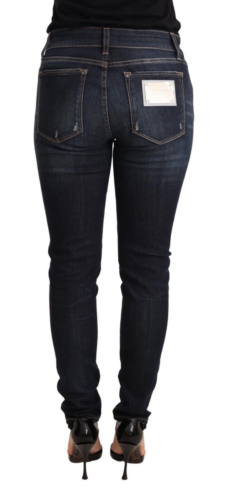 Blue Wash Slim Skinny Denim Cotton Stretch Jeans