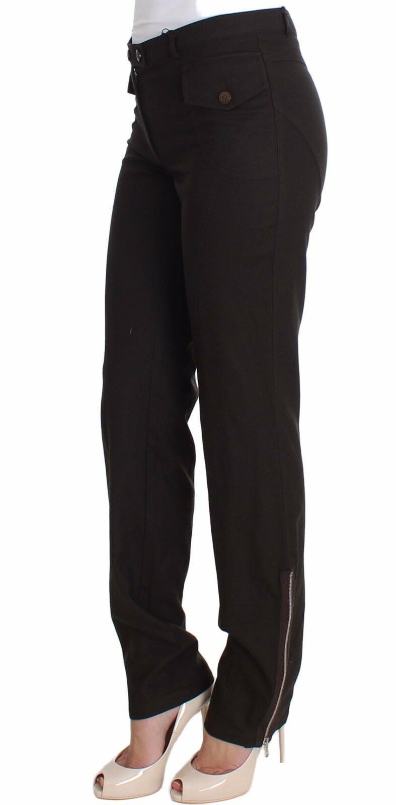 Brown Wool Casual Dress Trousers Pants